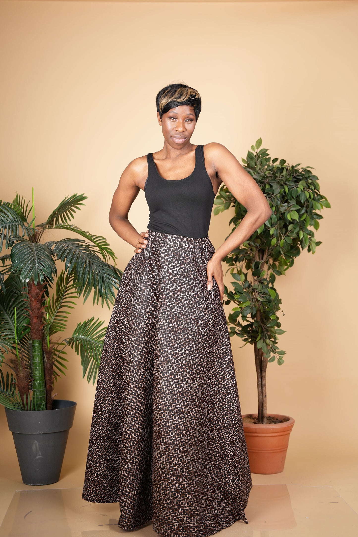 Mud cloth Maxi Skirt
