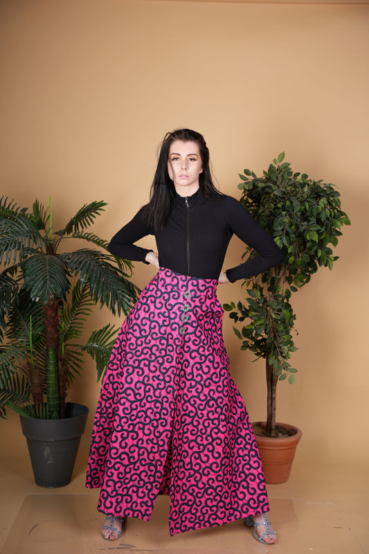 Pink Maxi Ankara Skirt