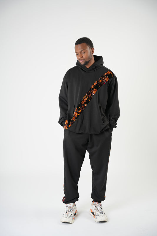 Oversized Black Hoodie Set (ISI AGU)