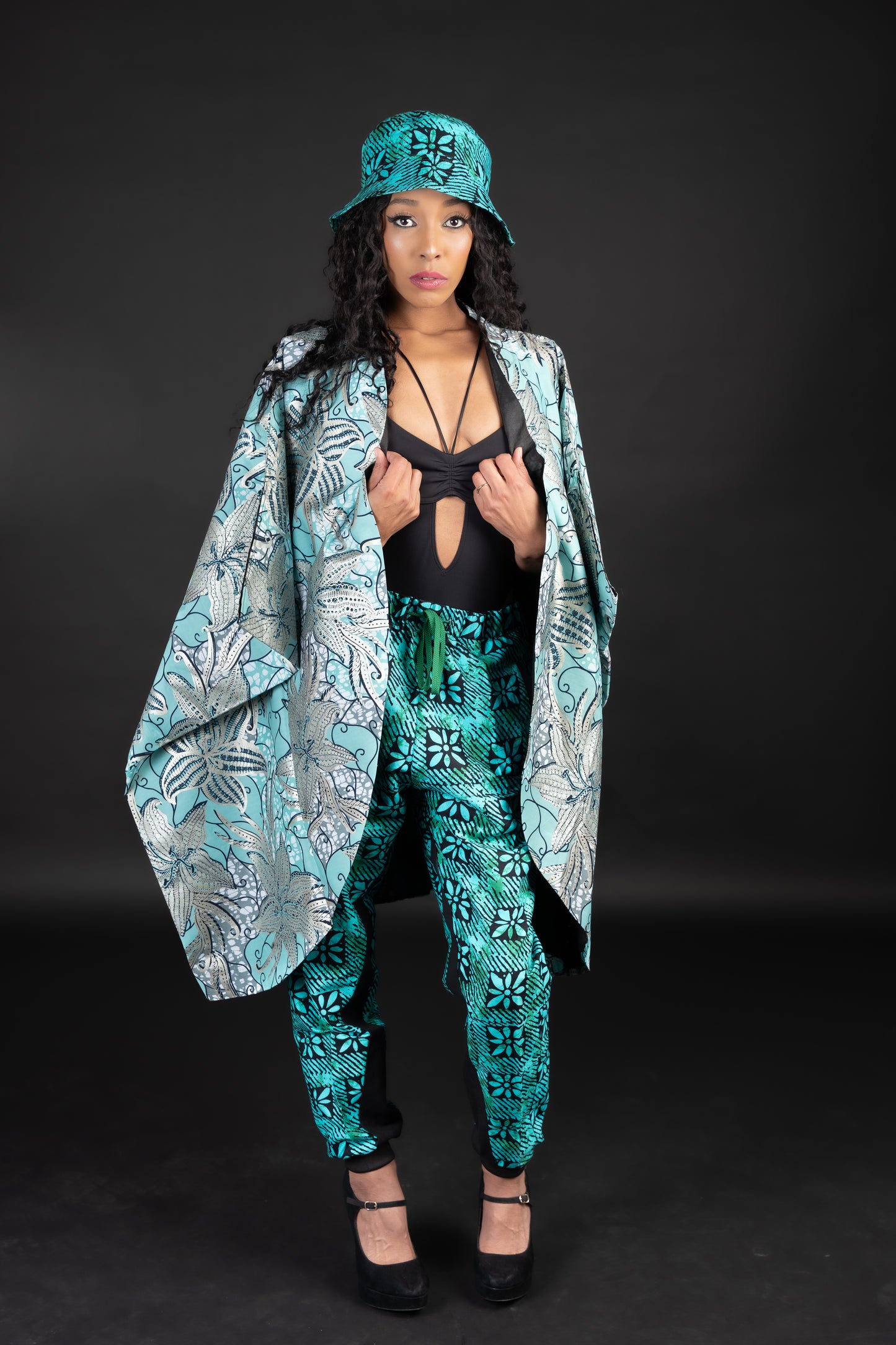 Green Ankara Kimono