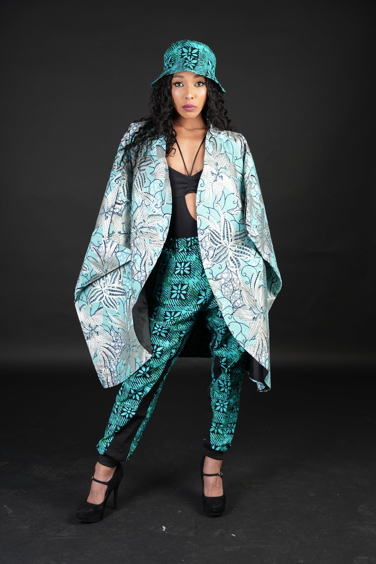 Green Ankara Kimono