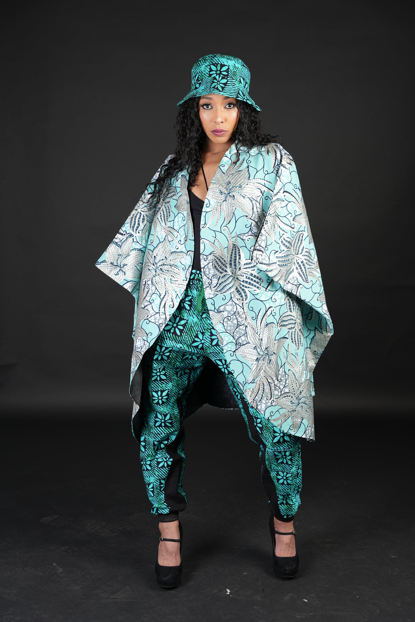 Green Ankara Kimono