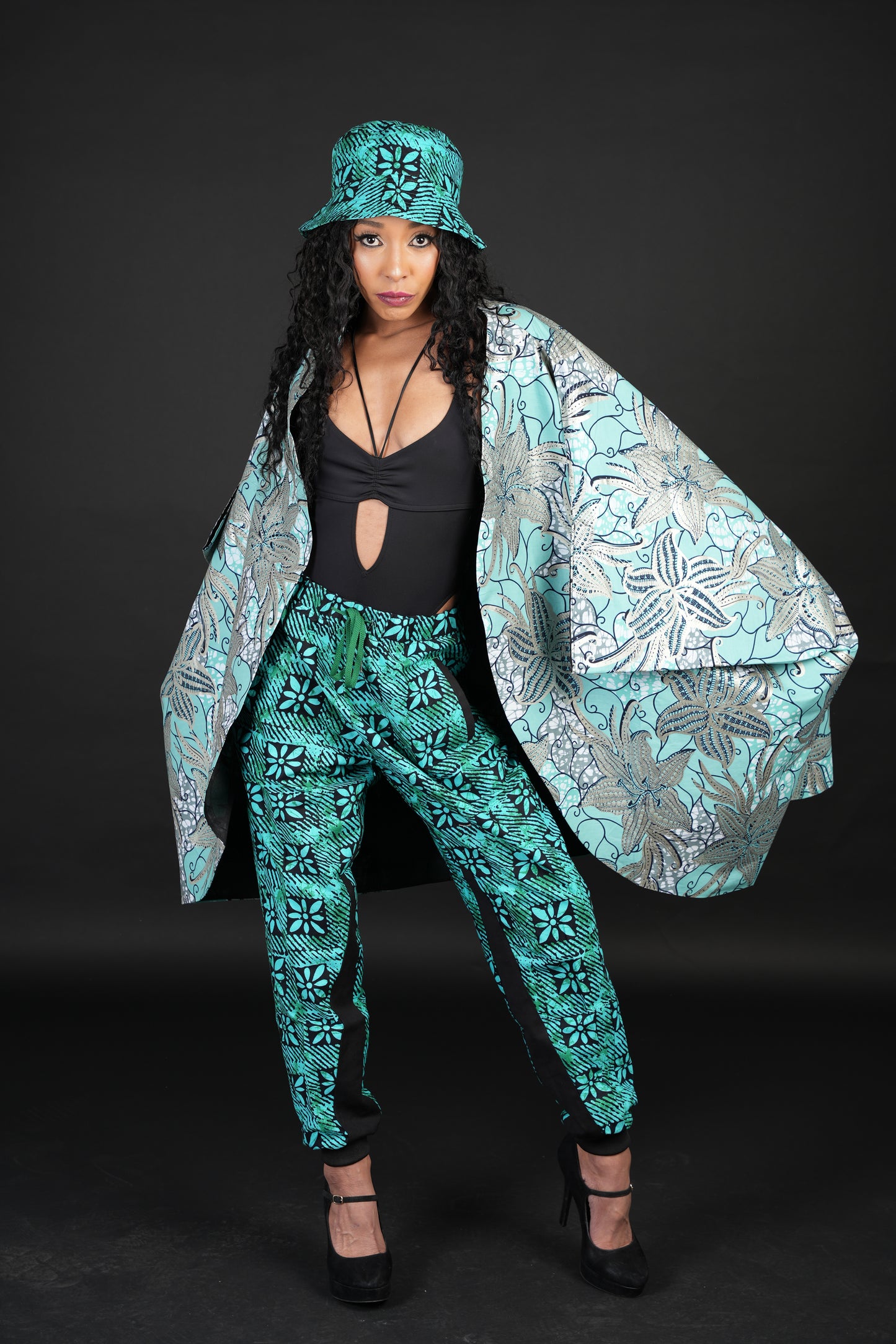 Green Ankara Kimono