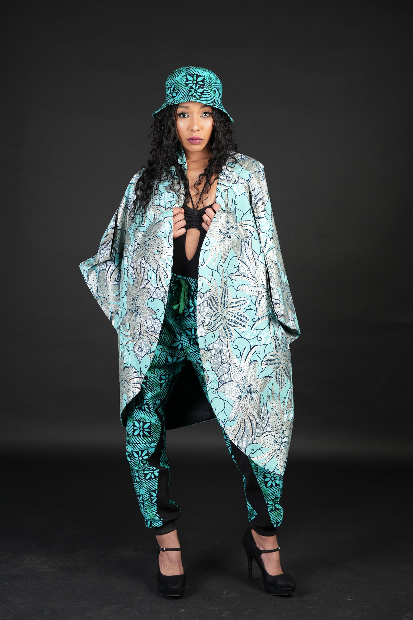 Green Ankara Kimono