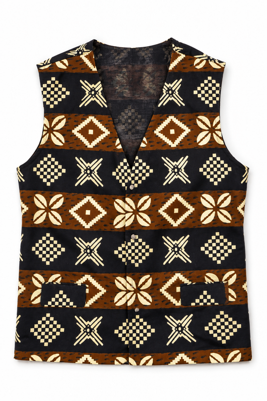 Mud cloth Tribal waistcoat | Contemporary Menswear