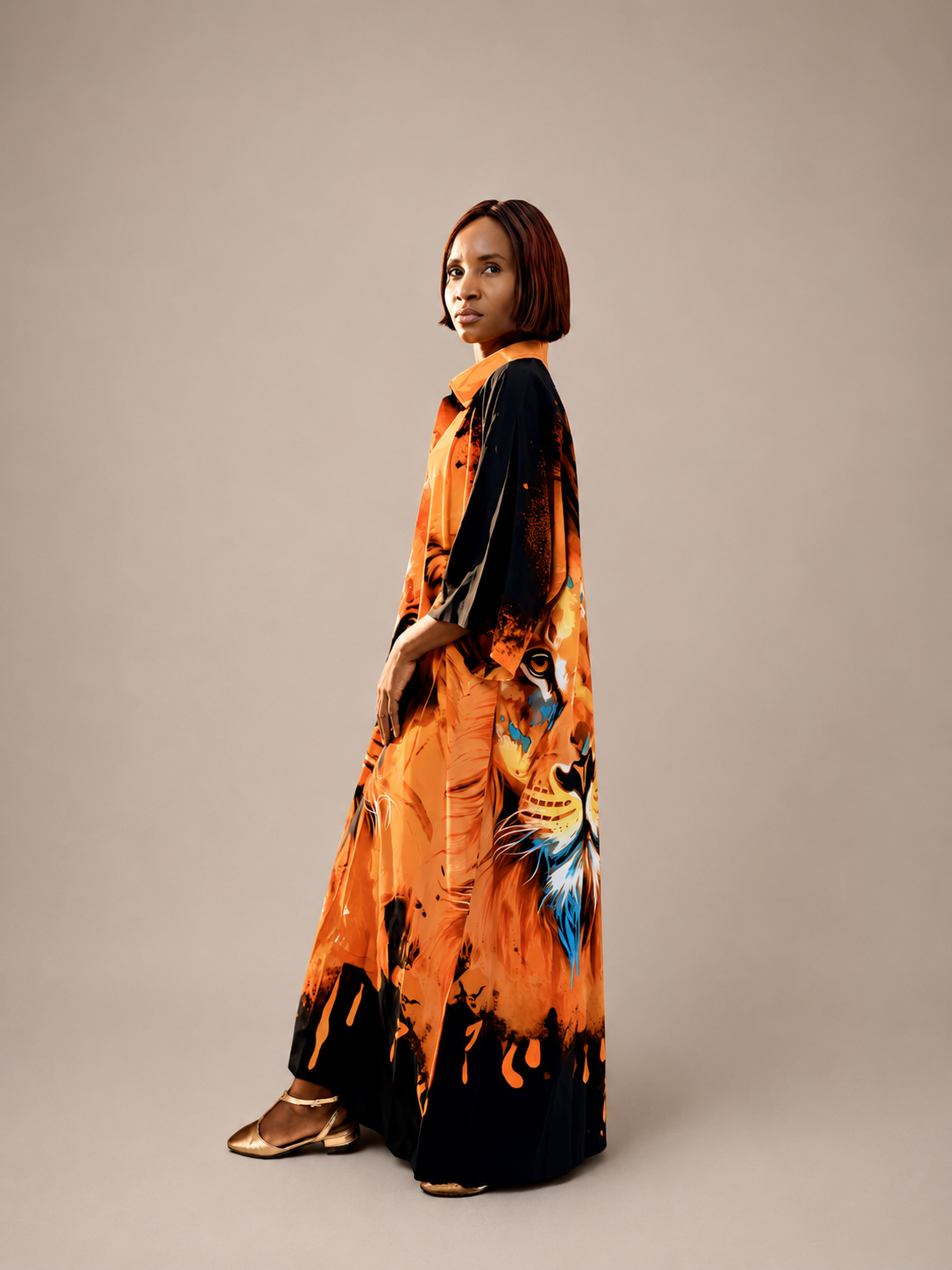 Lion Spirit Maxi Kaftan | Contemporary Statement Womenswear