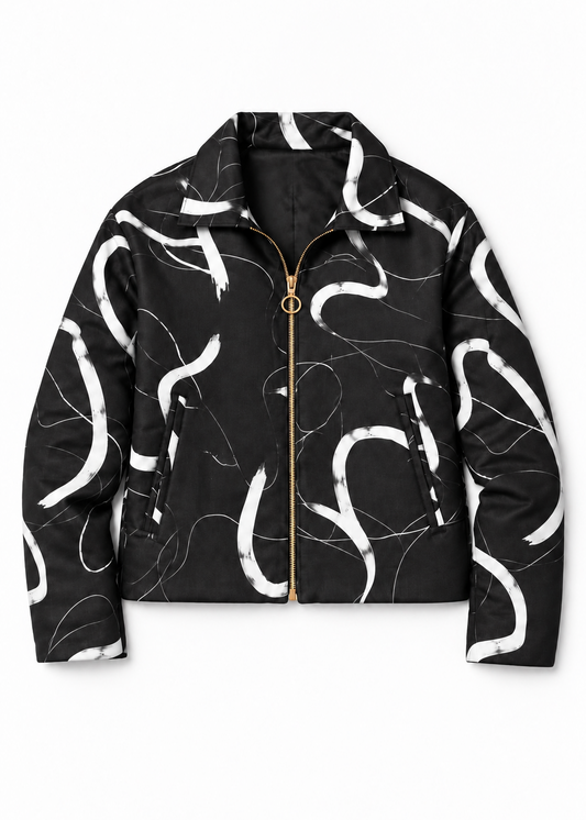 Monochrome Expression Zip Jacket | Contemporary Luxury Menswear