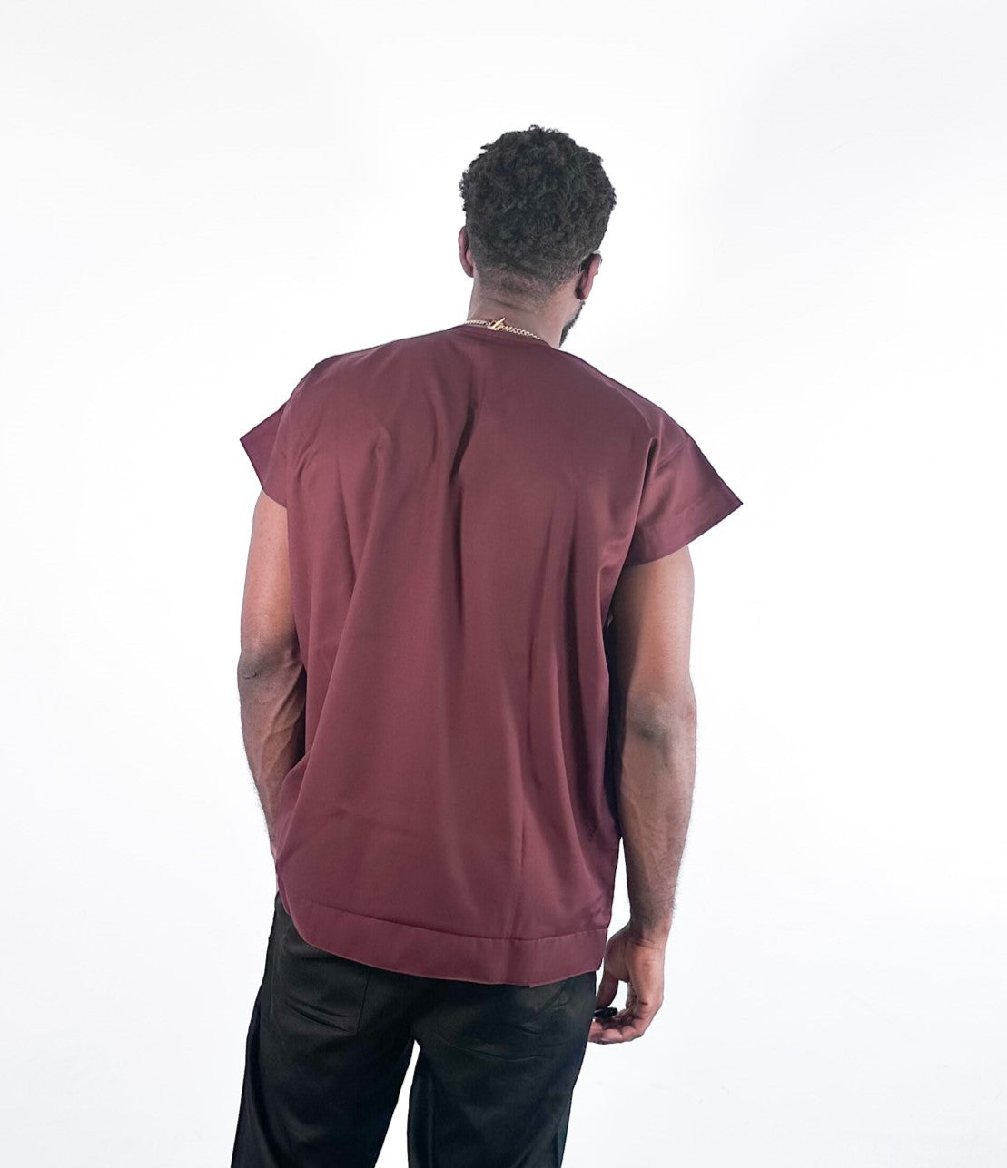 Maroon red short sleeve shirt