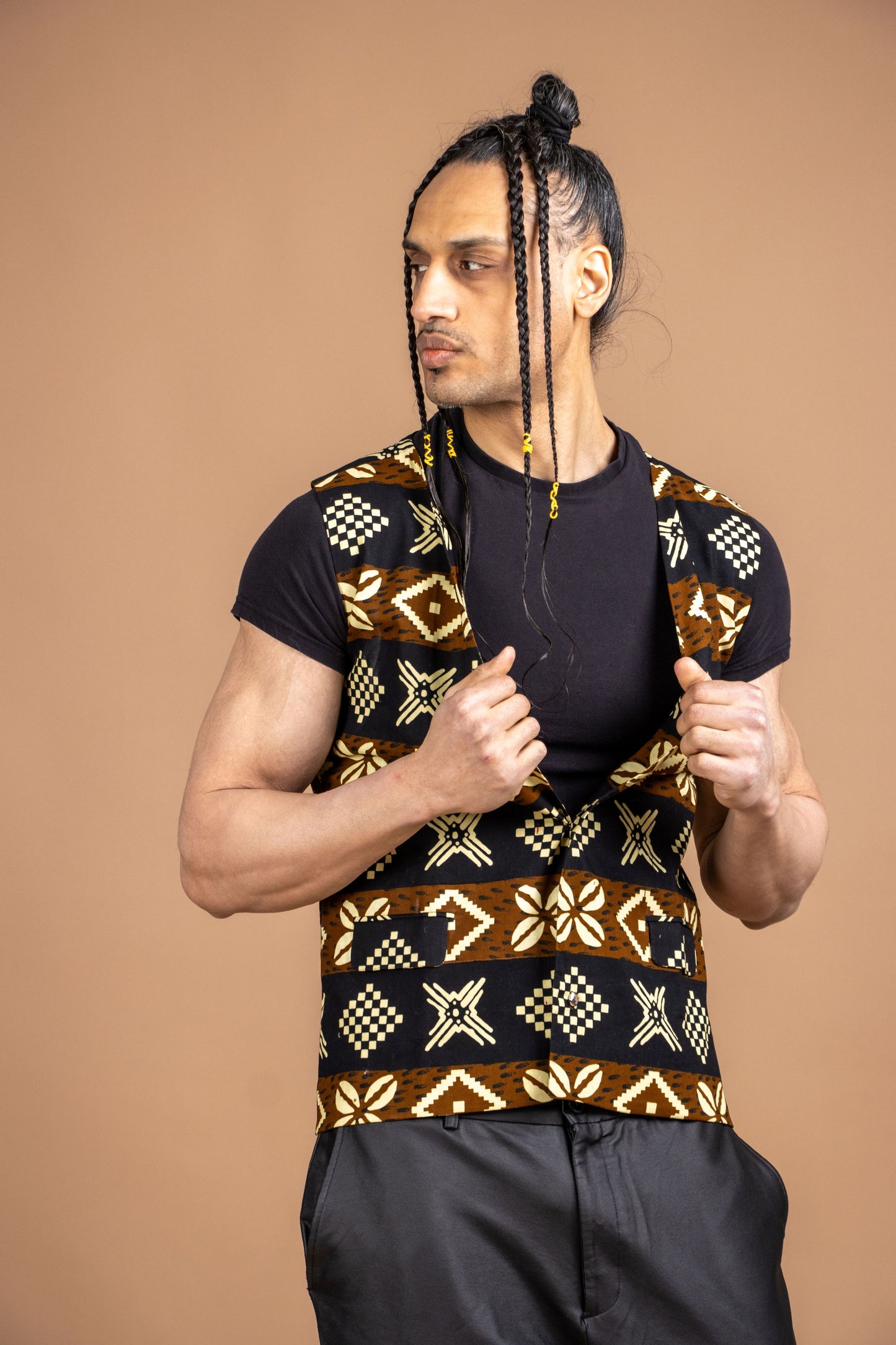 Mud cloth Tribal waistcoat | Contemporary Menswear