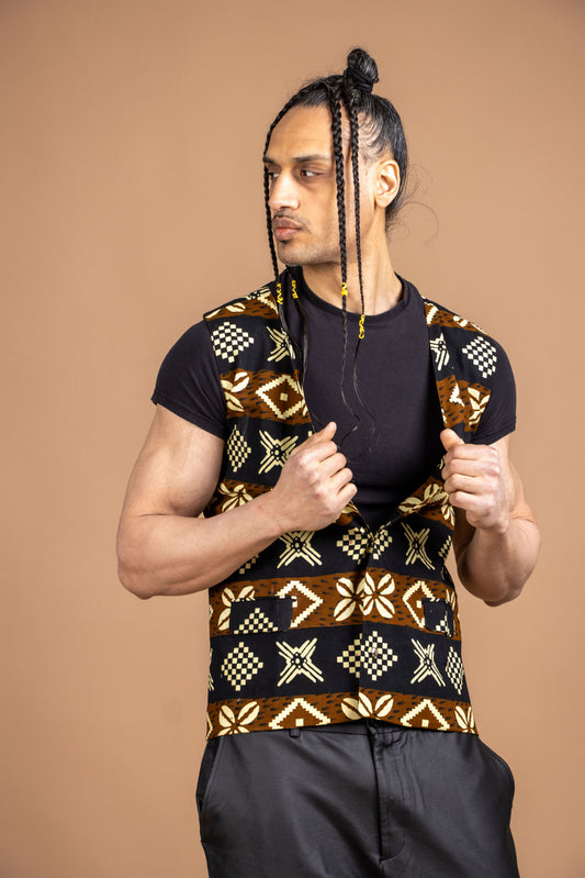 Mud cloth Tribal waistcoat | Contemporary Menswear