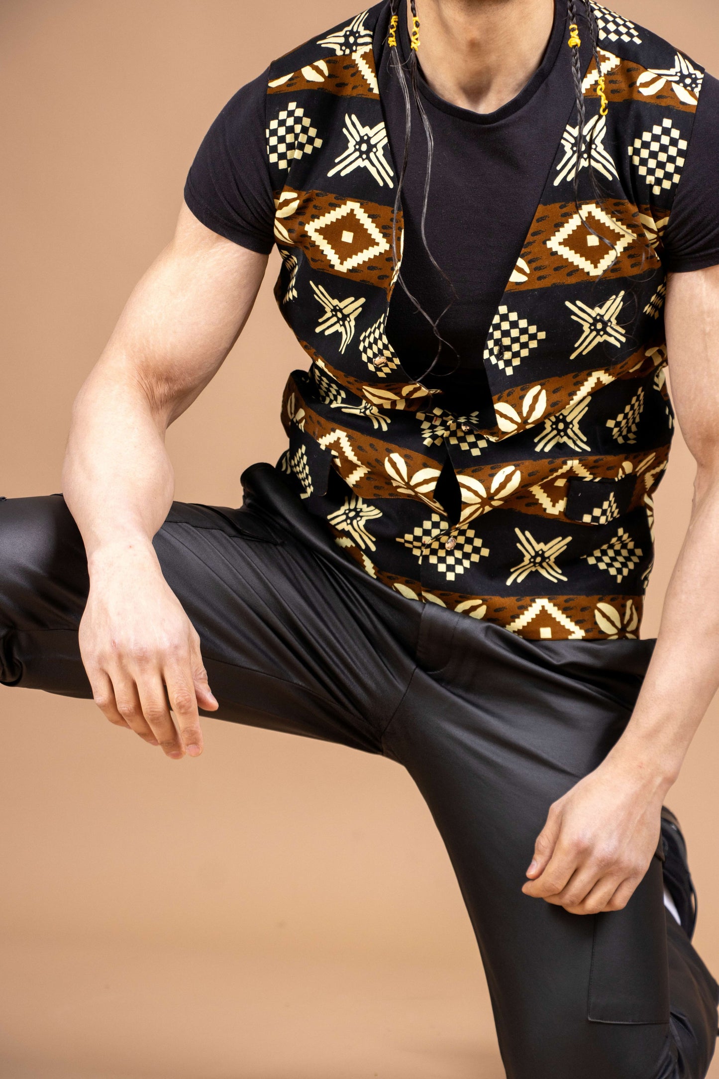 Mud cloth Tribal waistcoat | Contemporary Menswear