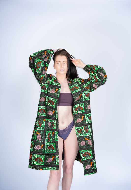 Green Ankara Kimono