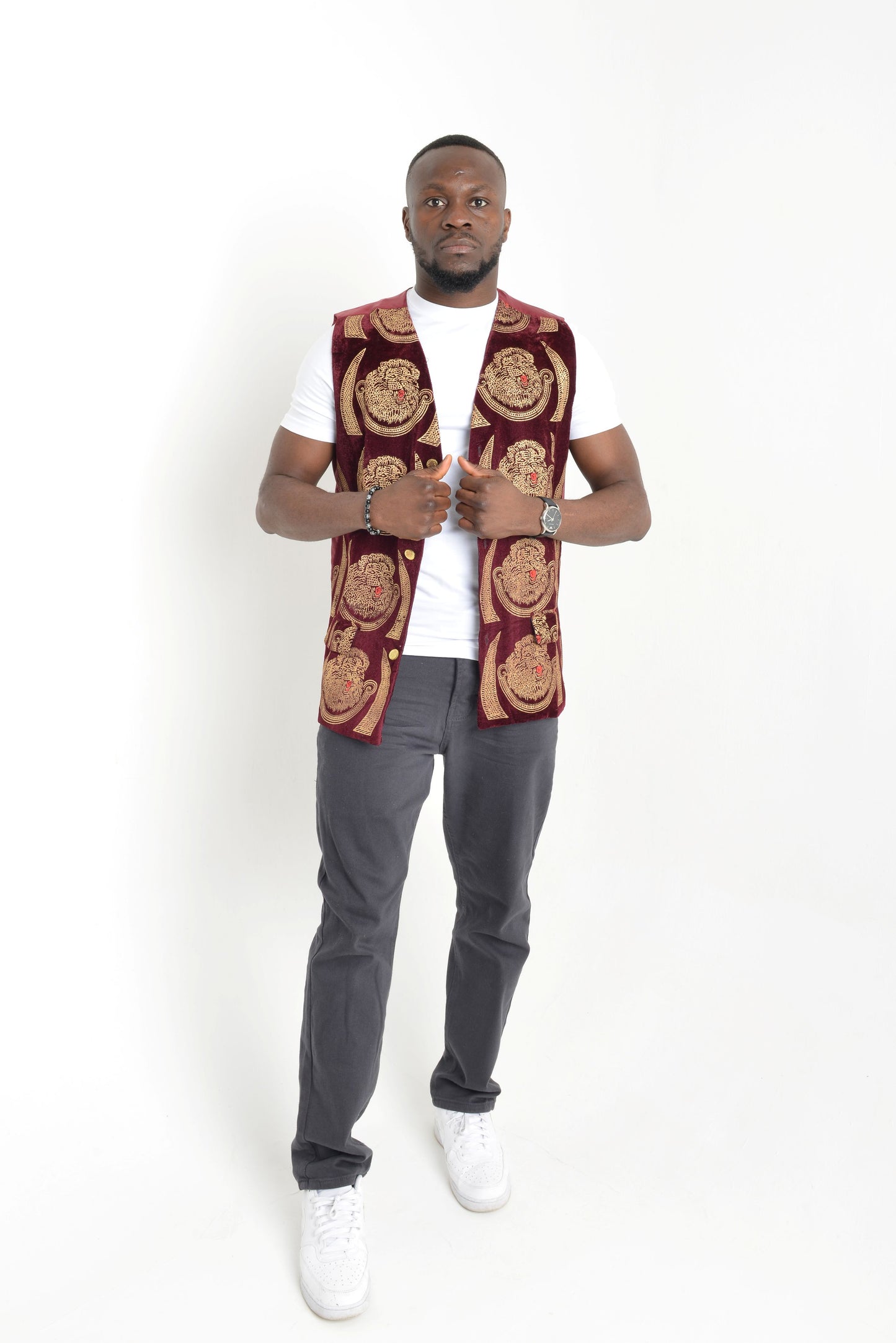 Red Isi-Agu waistcoat