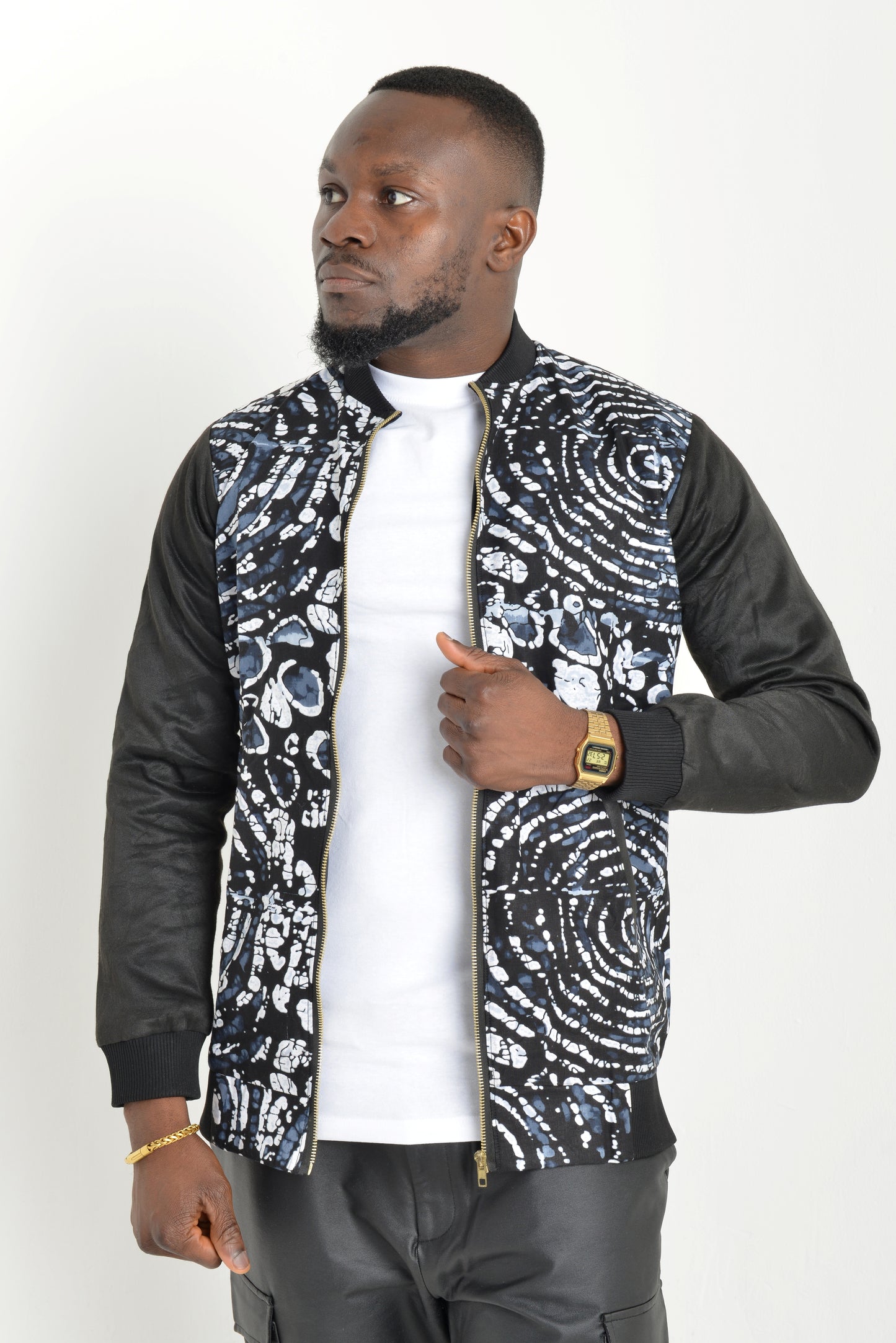 Ankara Print Bomber Jacket