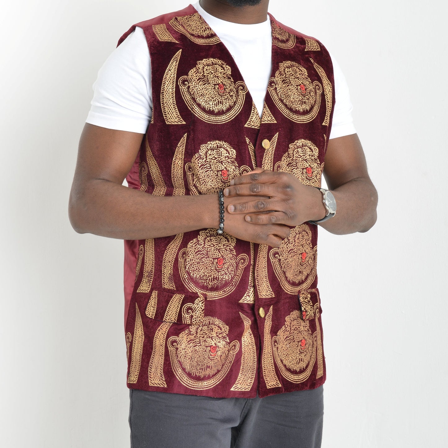 Red Isi-Agu waistcoat