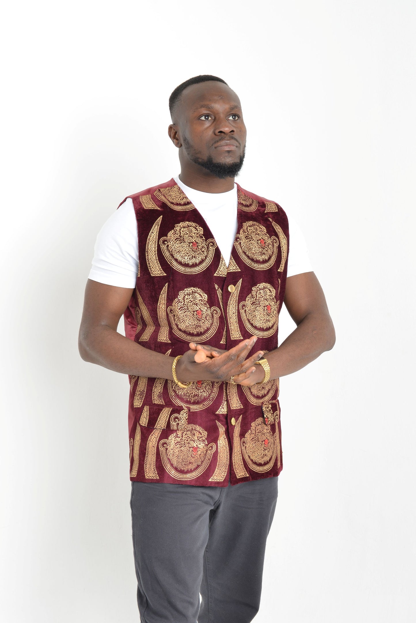 Red Isi-Agu waistcoat