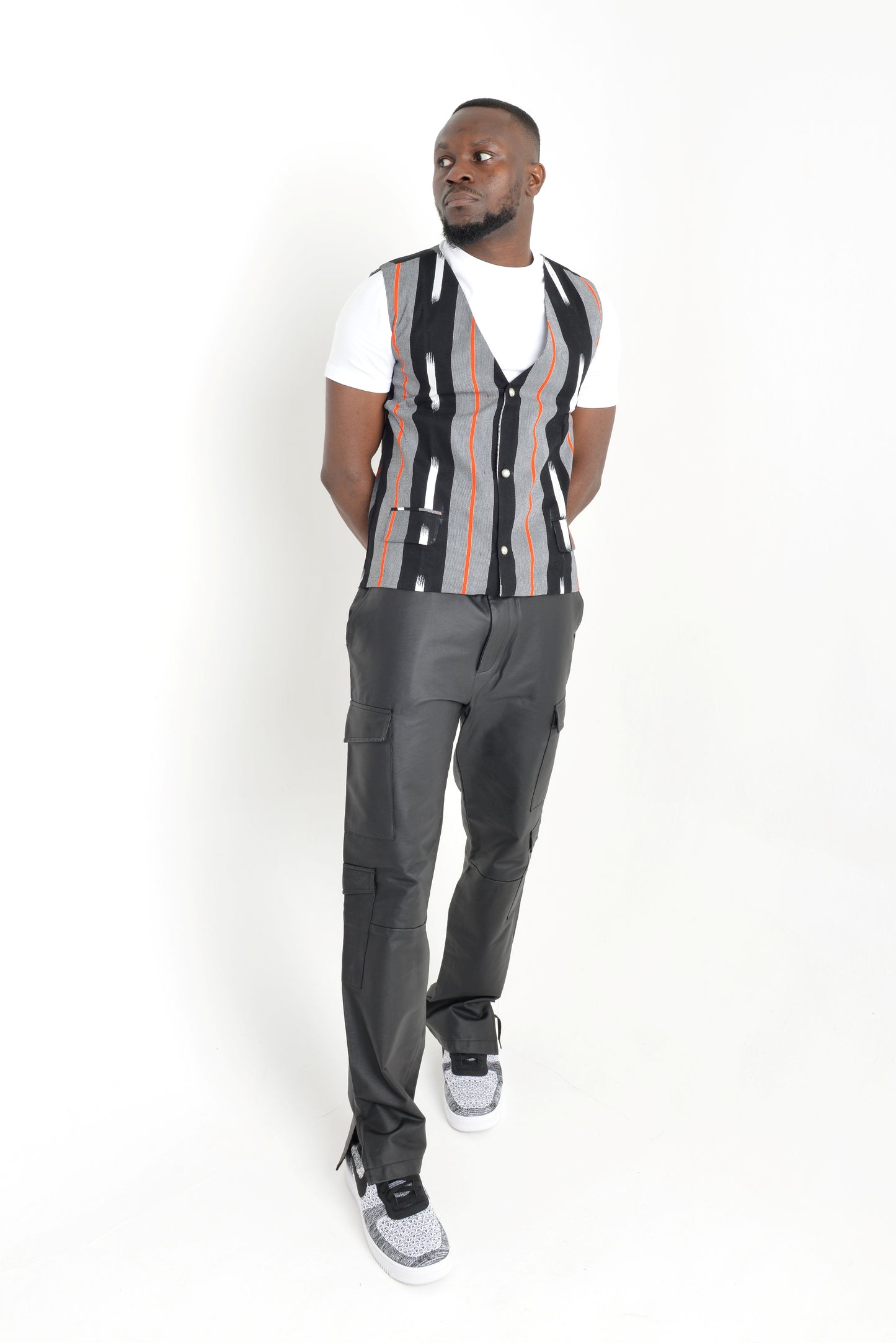 Tribal stripes waistcoat