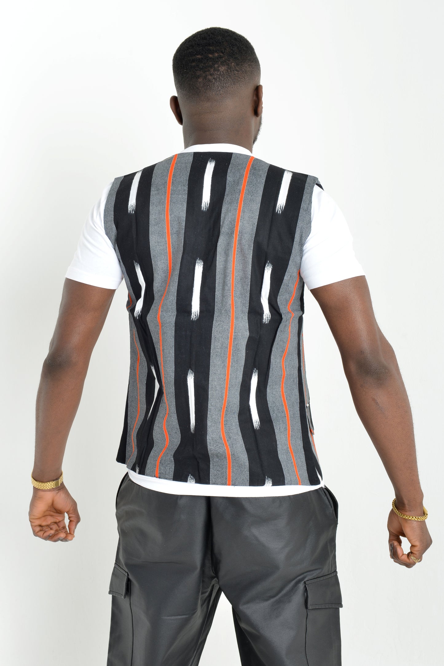 Tribal stripes waistcoat