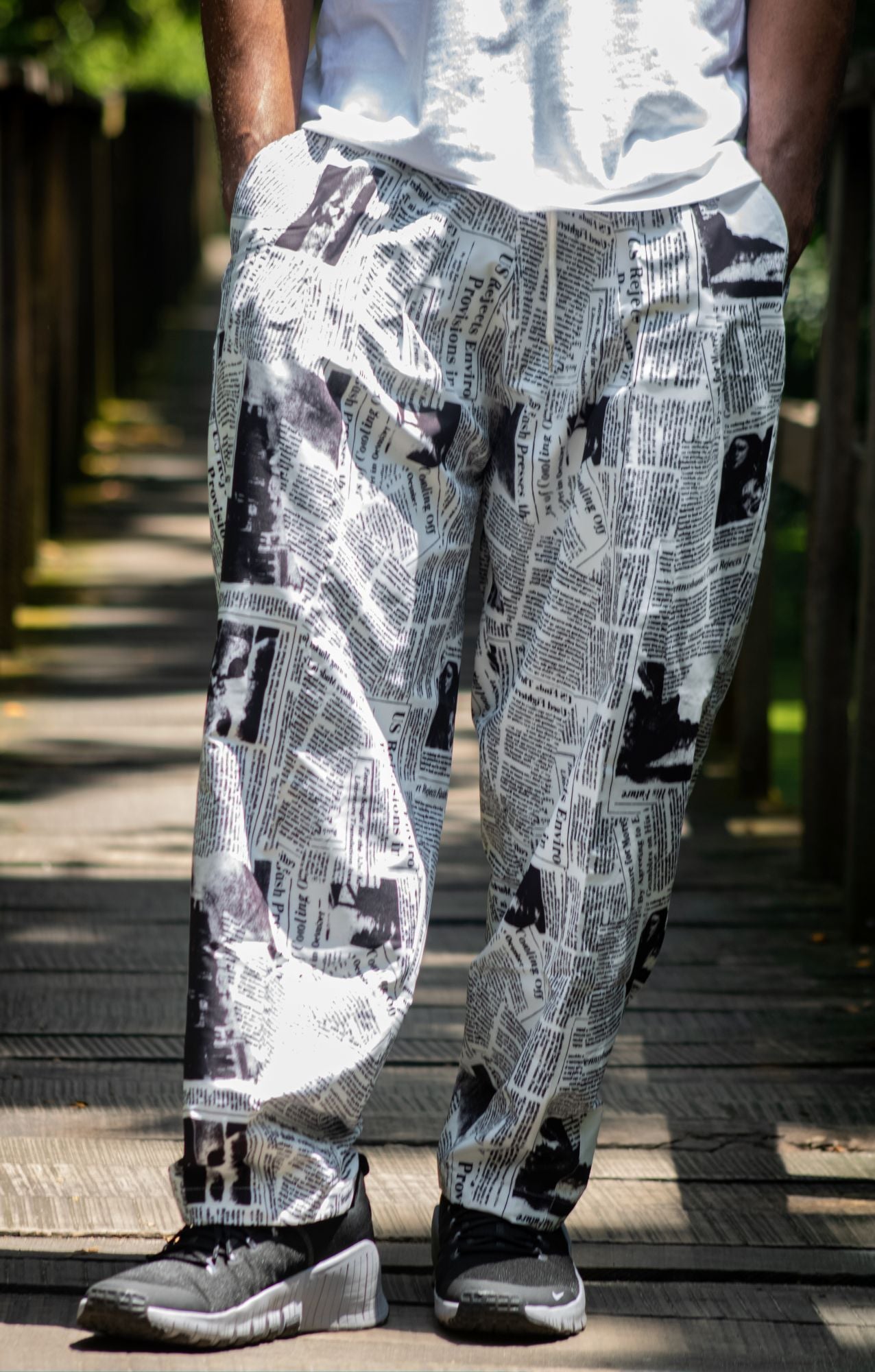 News Paper Print Pants