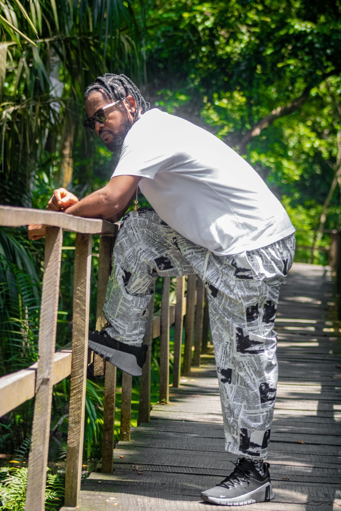 News Paper Print Pants