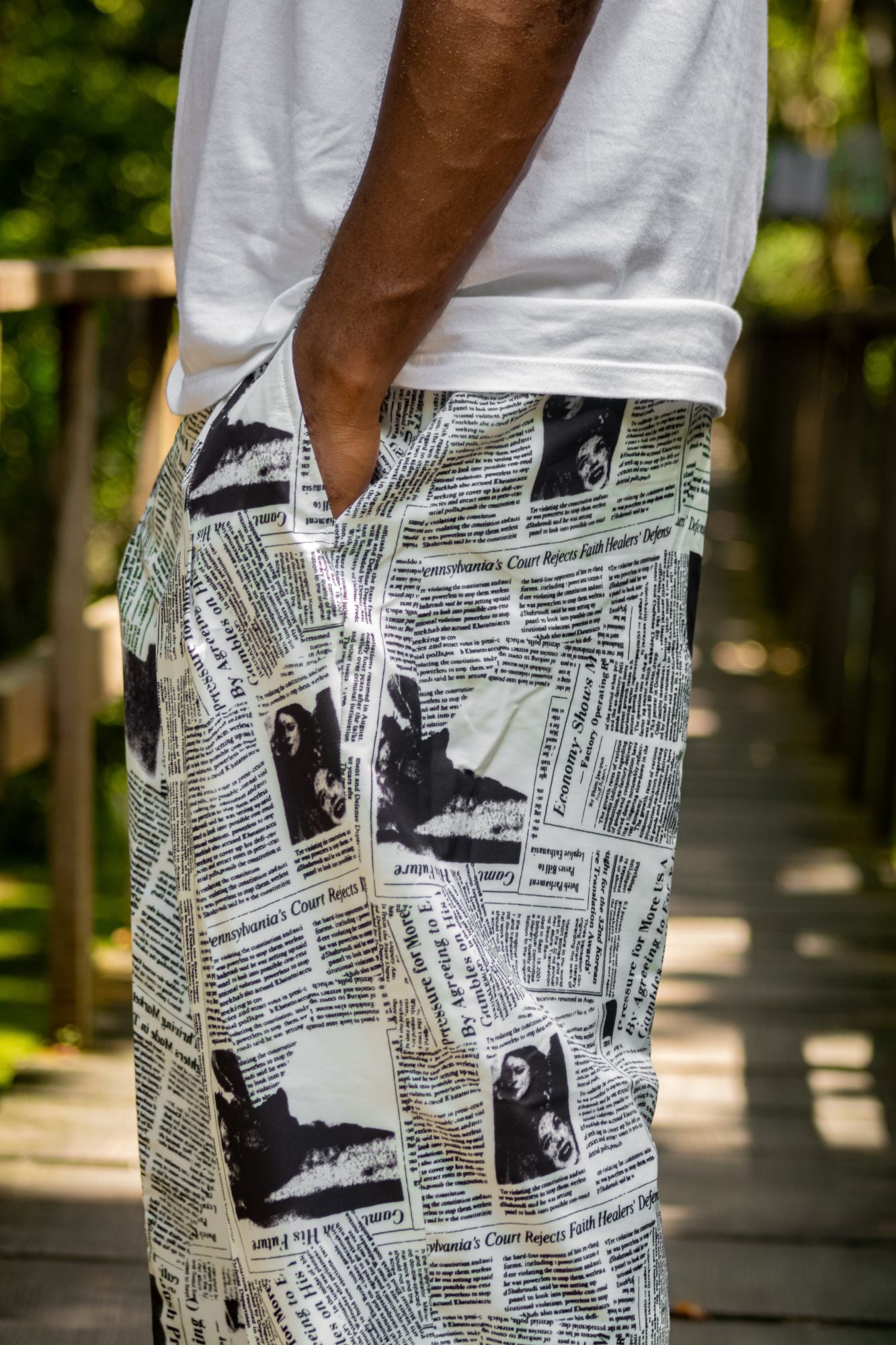 News Paper Print Pants