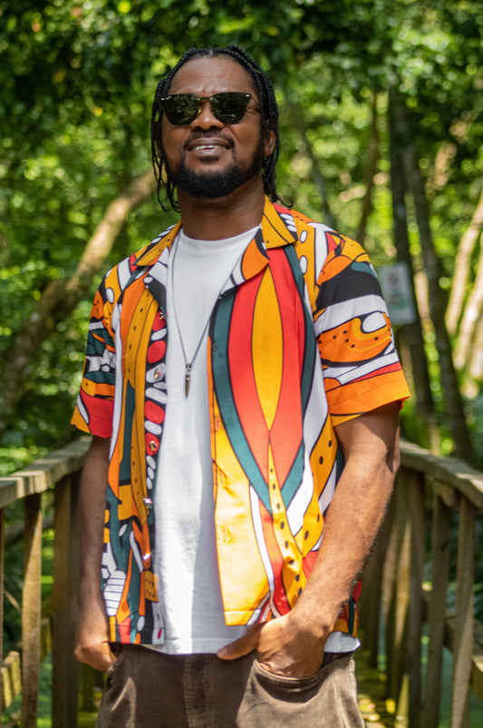 Abstract Motif Print Shirt