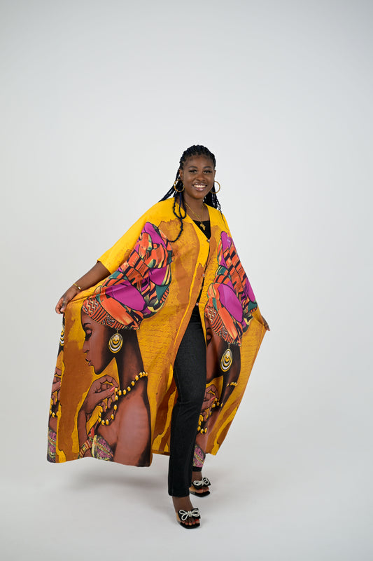 Heritage Art Print Kimono | Statement Resort Wear