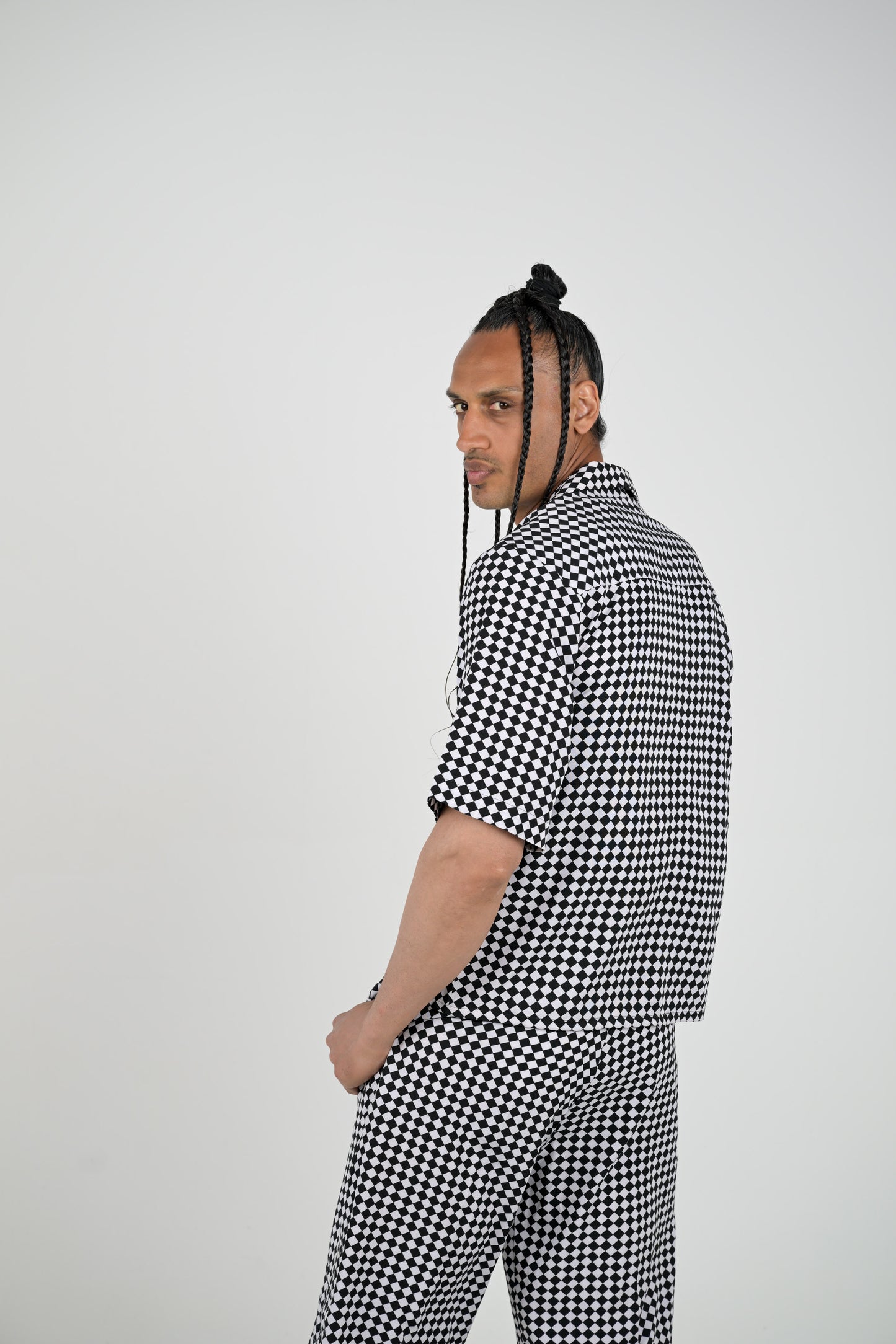 Black and White Checkered Pattern 2 Piece Set