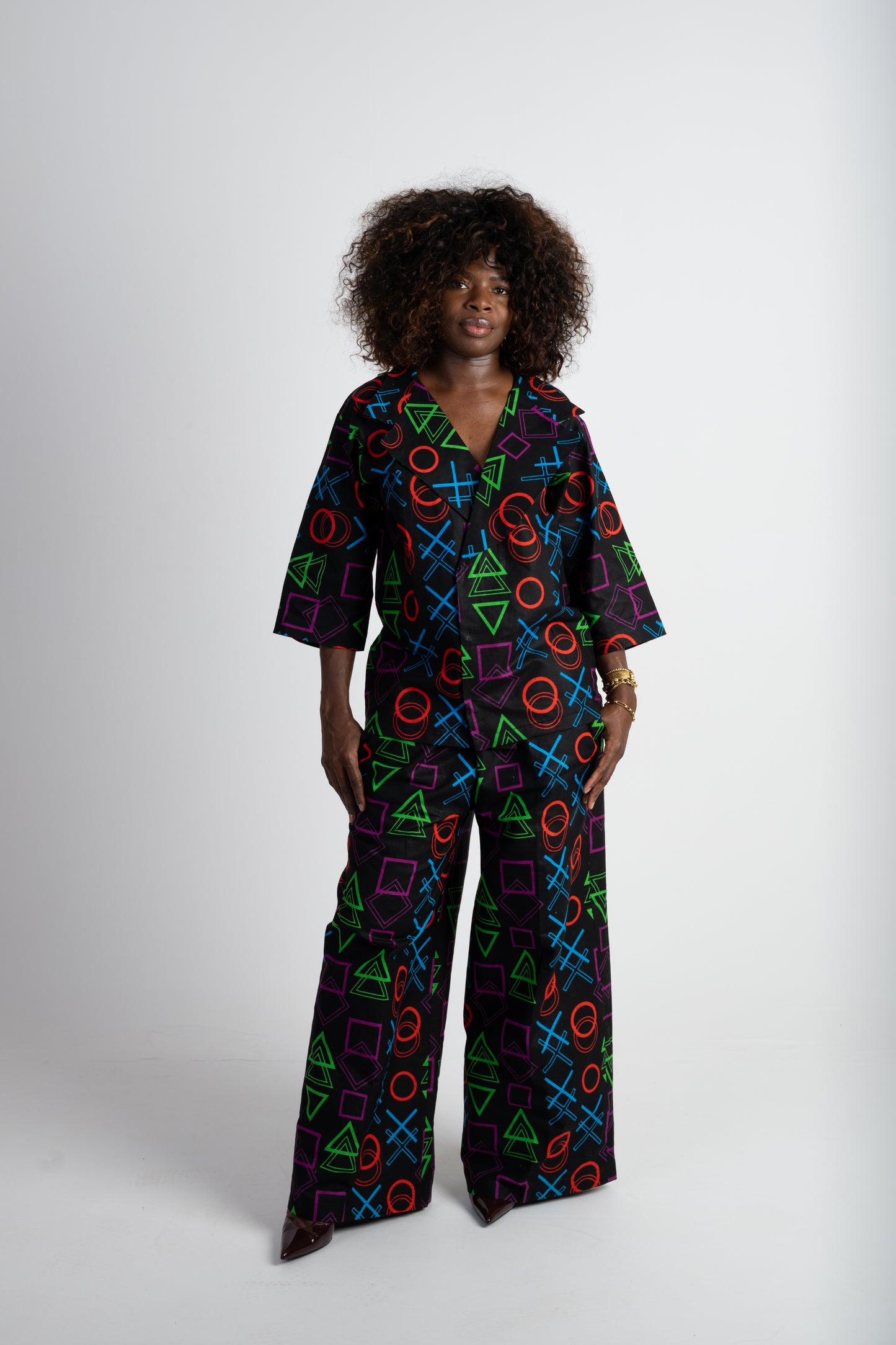 Play Suit  Two-Piece Set – Blazer & Wide-Leg Trousers