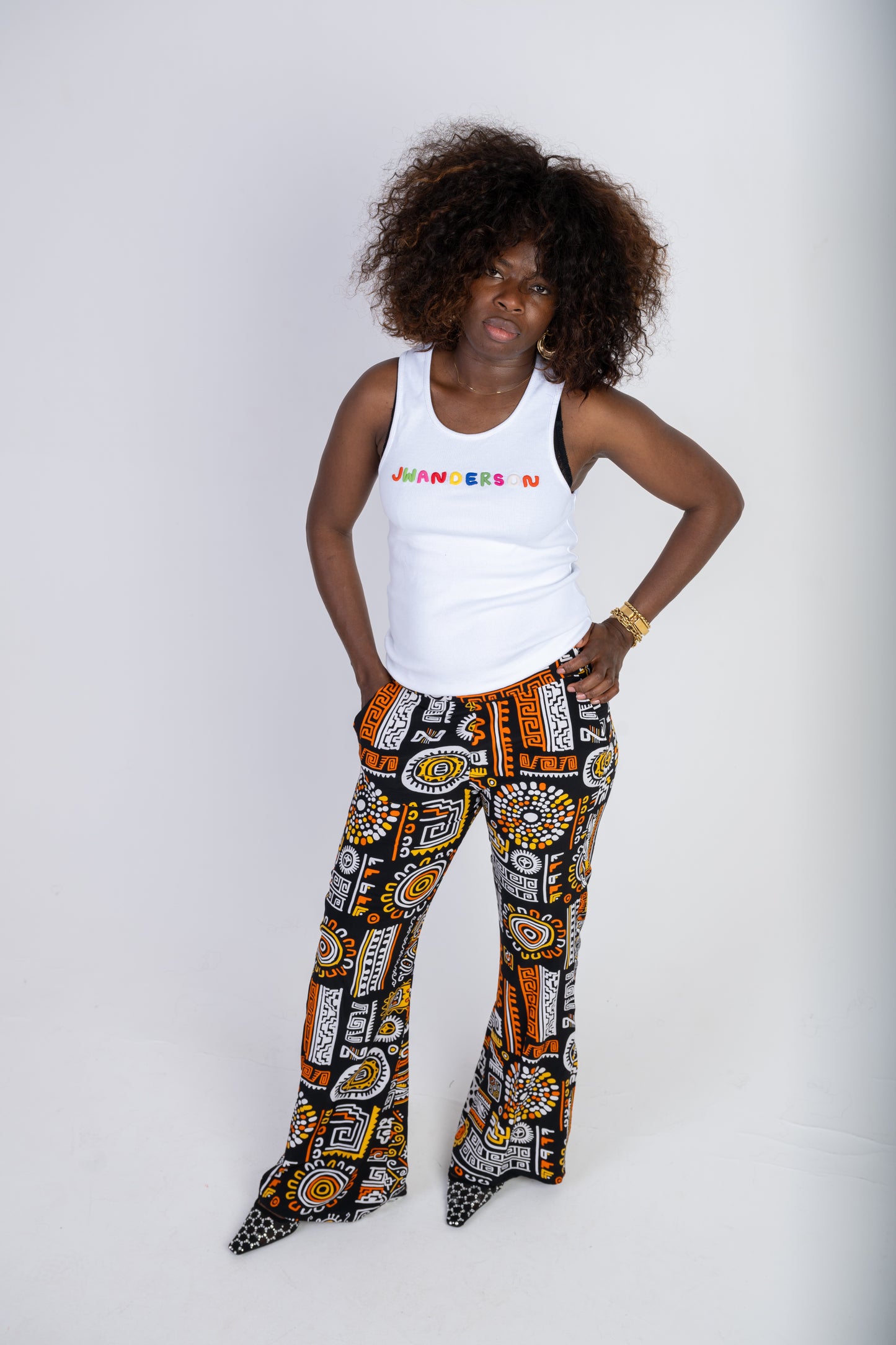 Tribal Print straight cut trouser