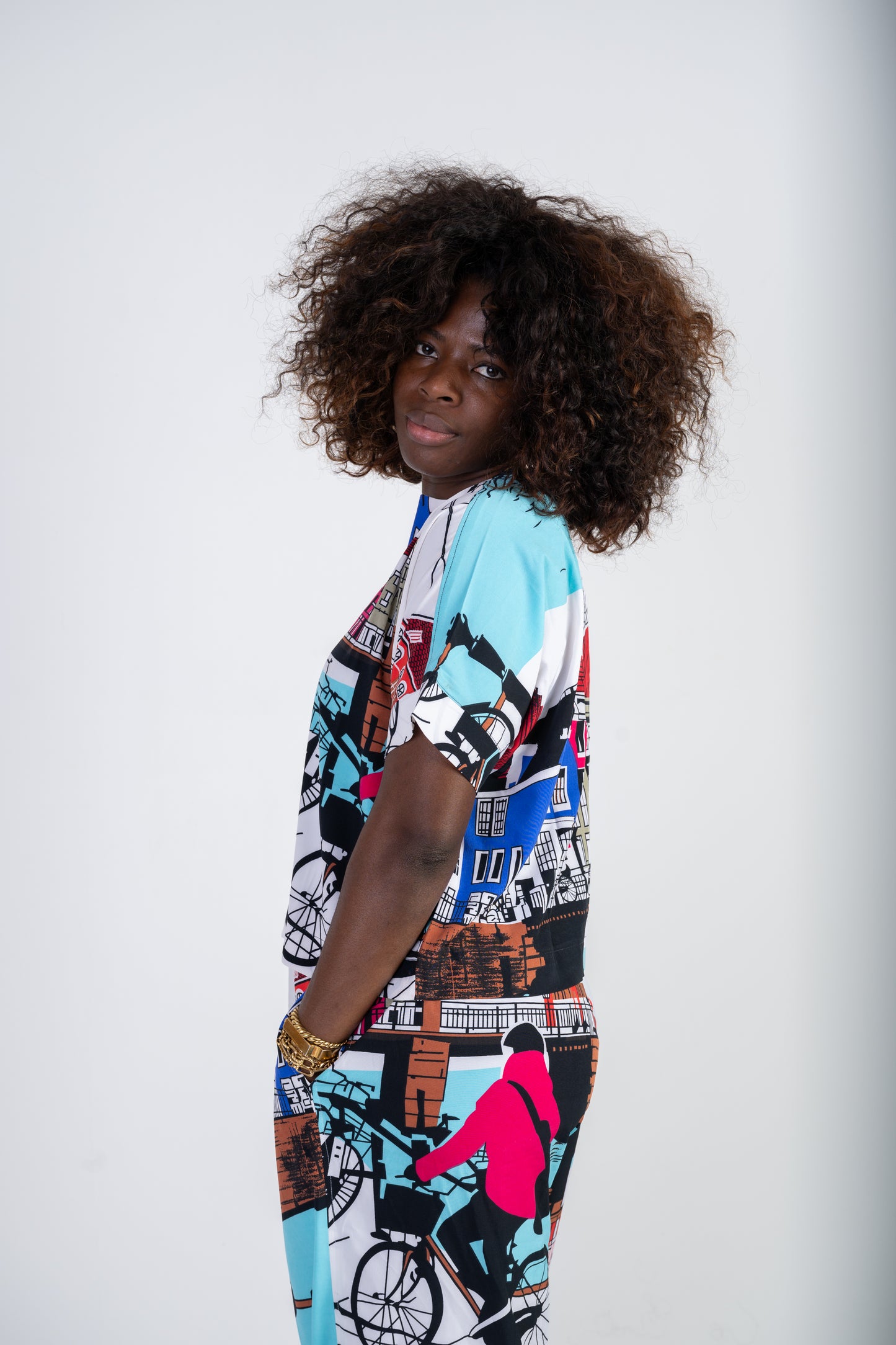 Crimson orbit print 2 piece set