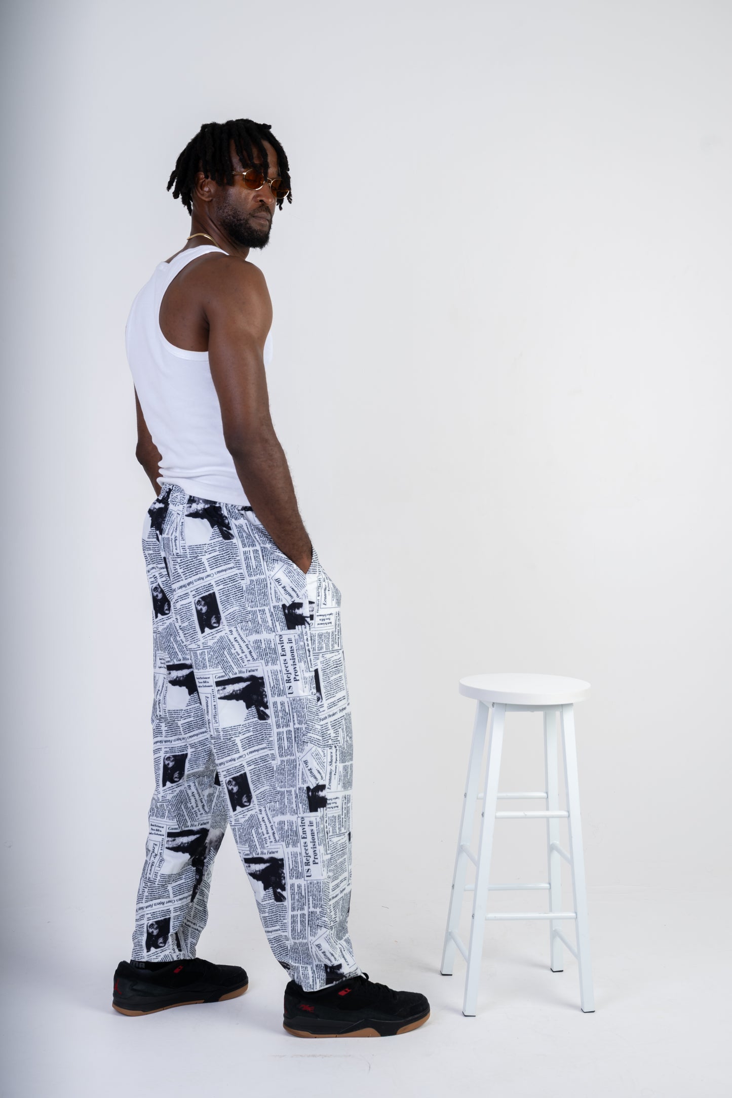 News Paper Print Pants