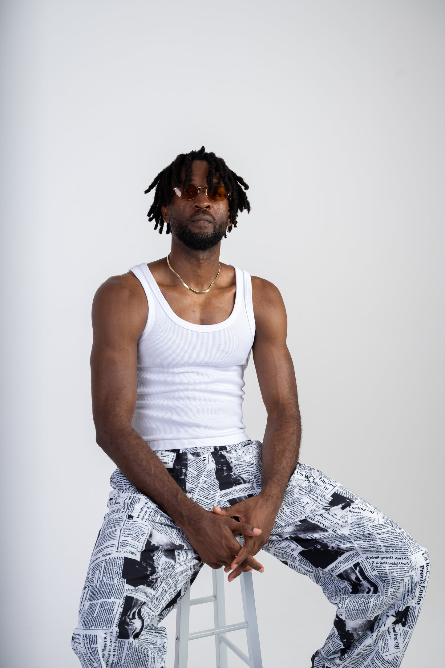 News Paper Print Pants