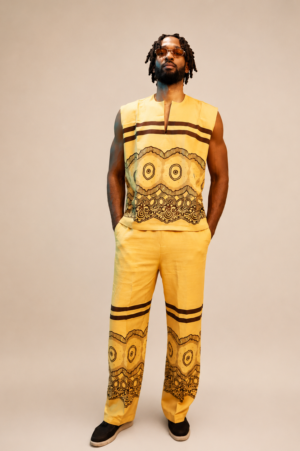 Desert Echo Linen Set | Contemporary African Streetwear