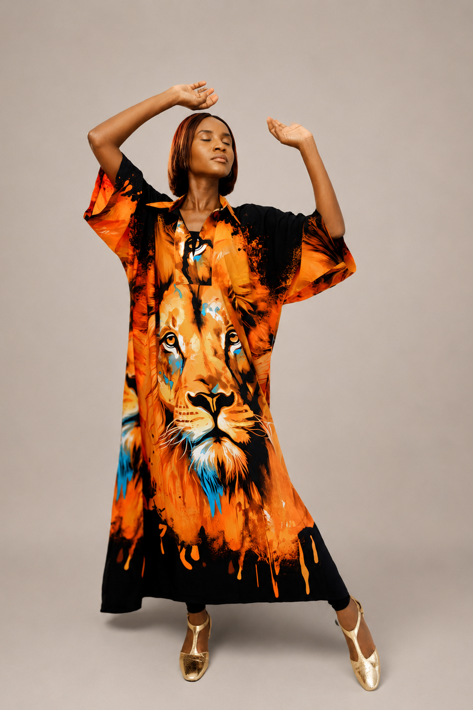 Lion Spirit Maxi Kaftan | Contemporary Statement Womenswear