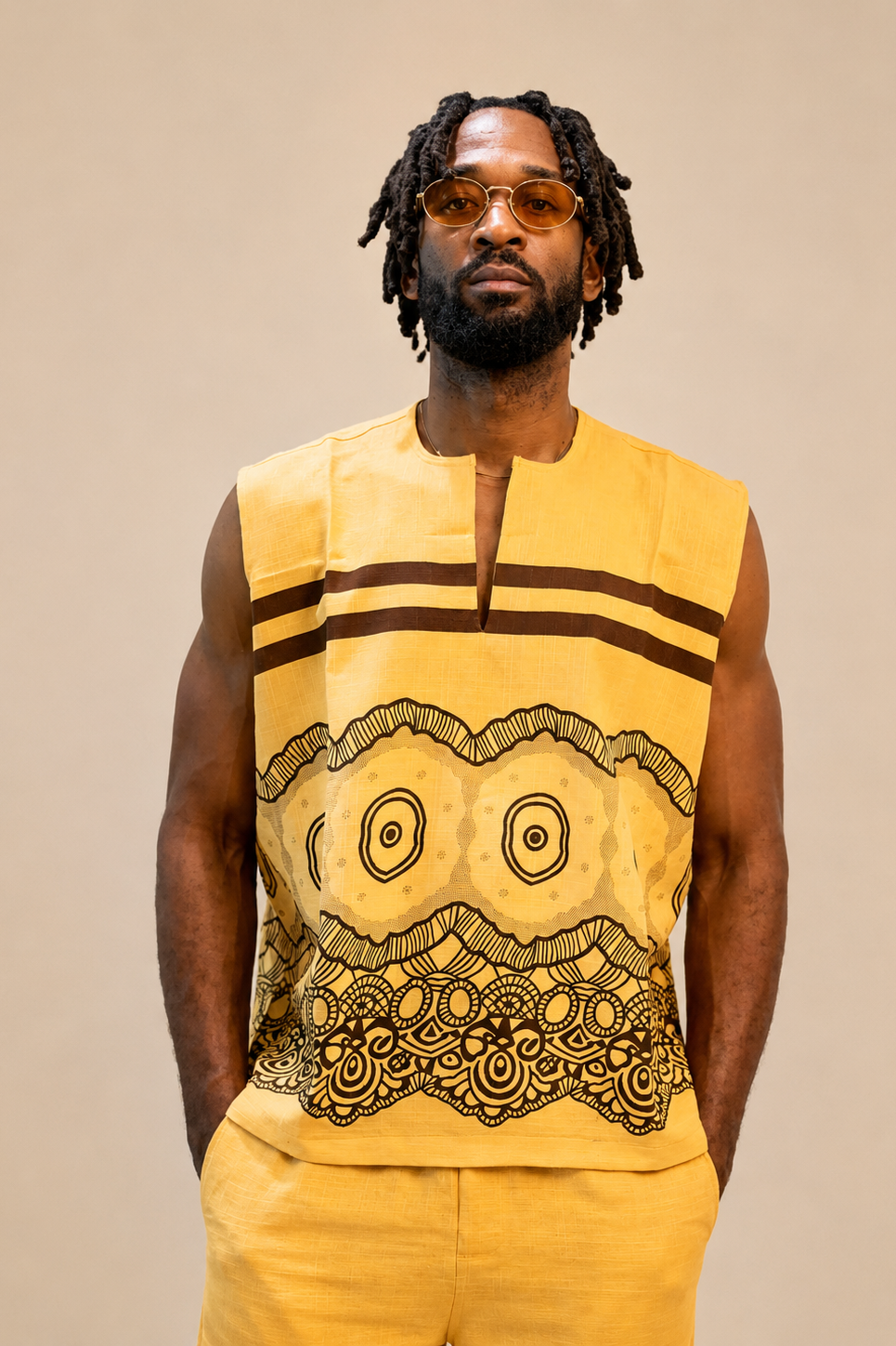 Desert Echo Linen Set | Contemporary African Streetwear